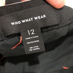 Who What Wear Skirts - High waist black skirt with red and pink flowers Who What Wear Skirts - High waist black skirt with red and pink flowers